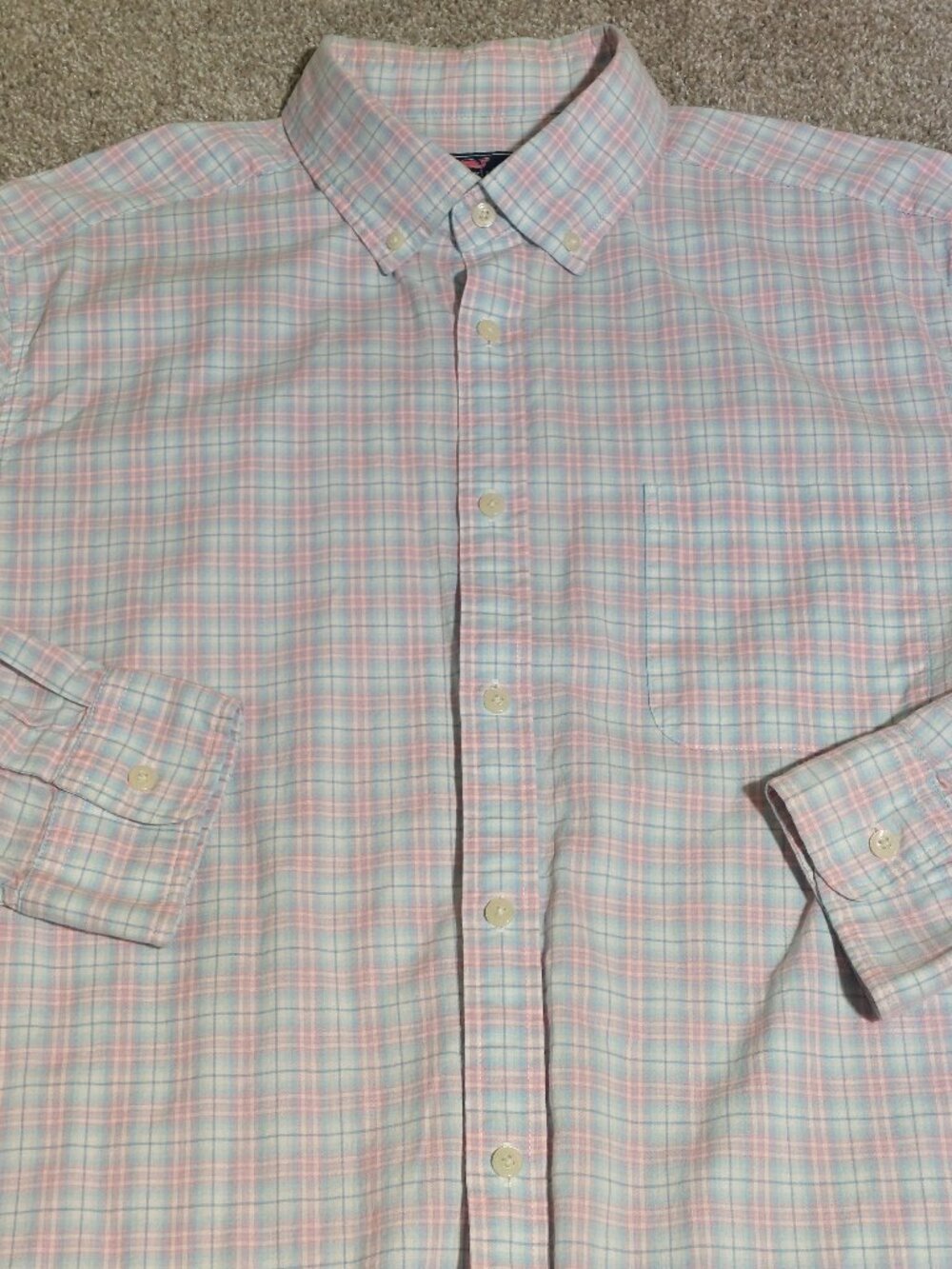 Vineyard Vines Murray Button Down Shirt Classic Fit Windowpane Plaid Size XL